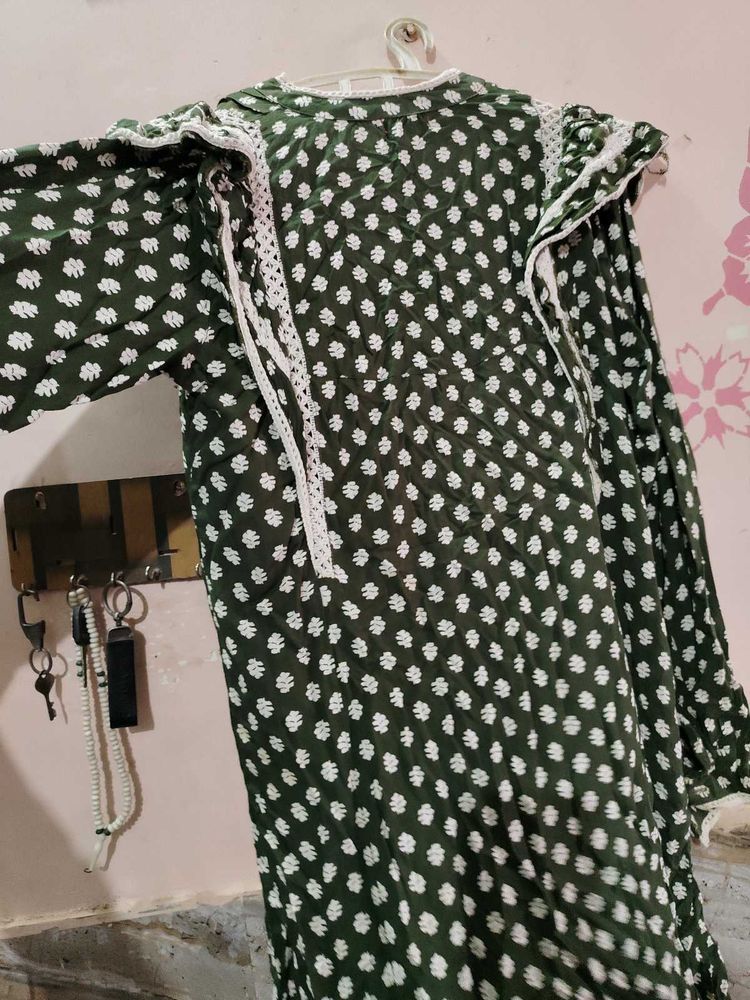 Stylish Green Polka Dot Kurta