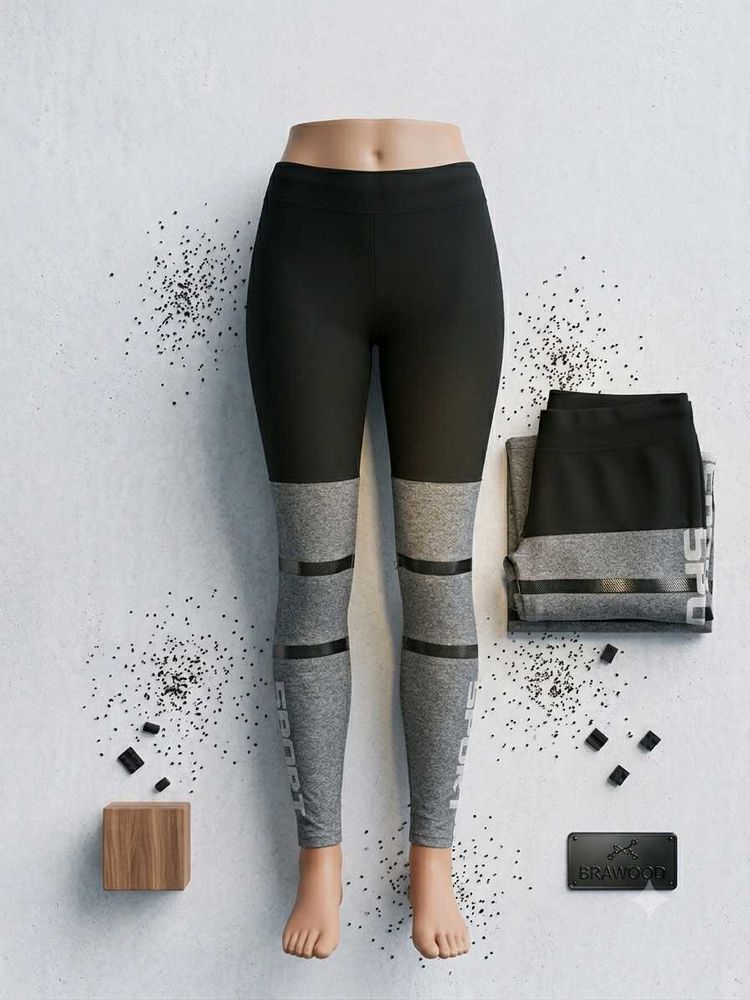 Women's Dual-Tone High-Waist Sports Leggings | Str