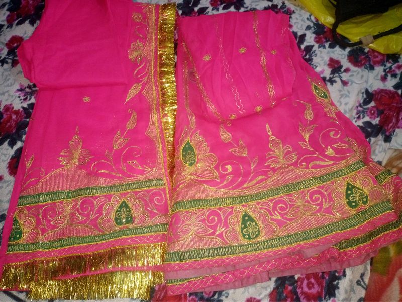 Pink Embroidered Bridal Lehenga
