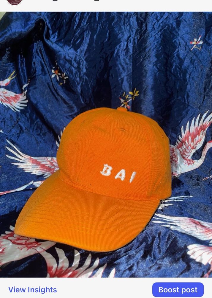 Orange "BAI" Baseball Cap