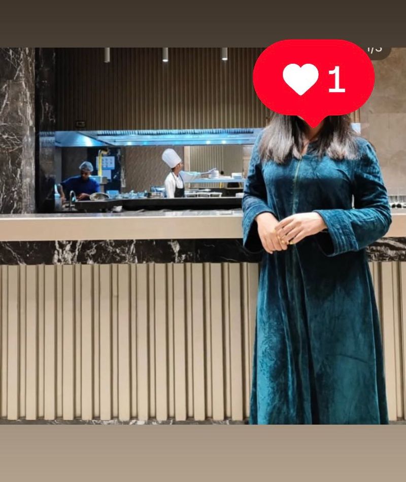 Elegant Teal Velvet Gown