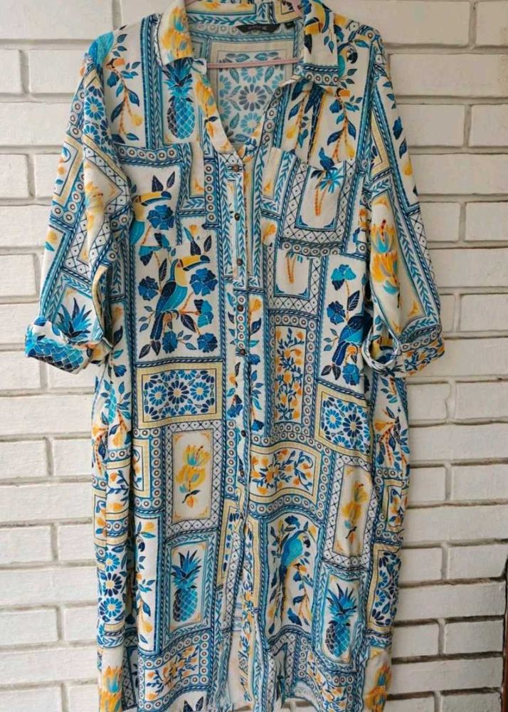 3 Boho Print Shirt Dress