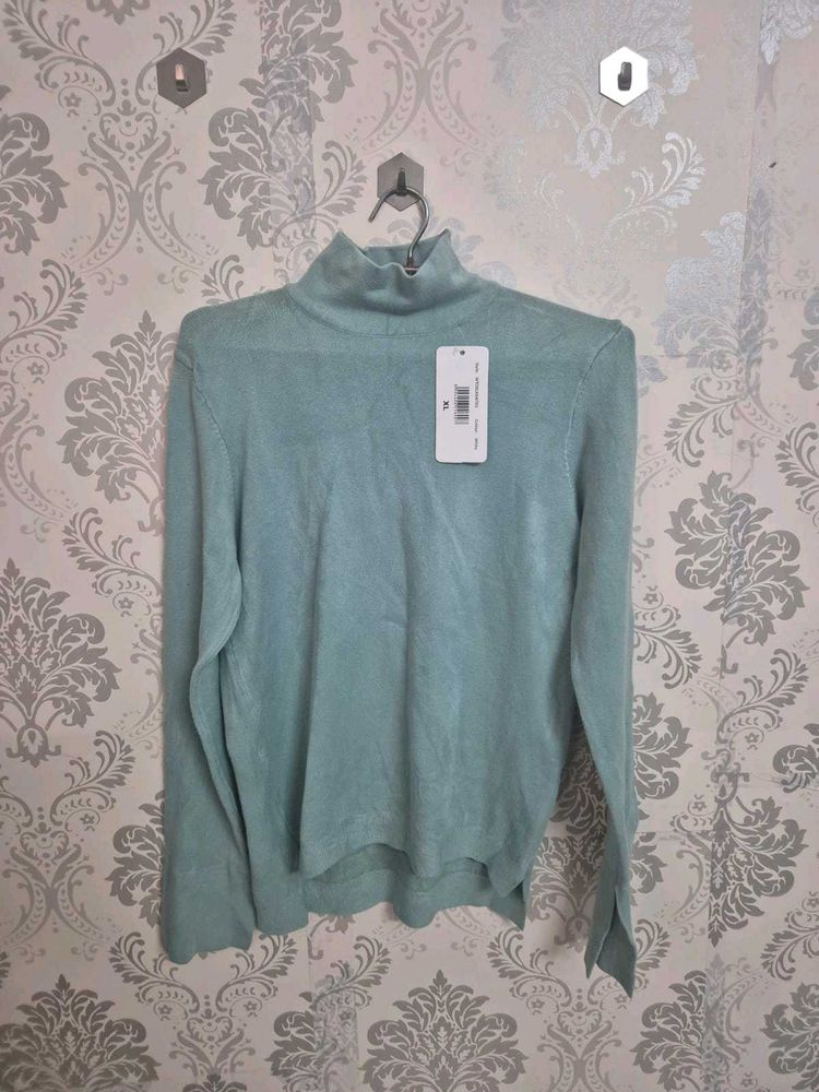 Mint Green Turtleneck Sweater