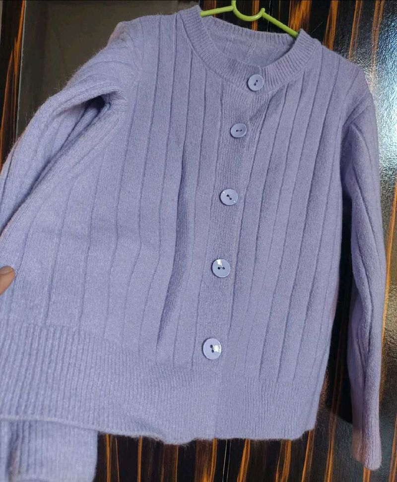 Lavender Knit Cardigan