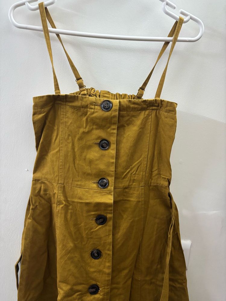 Mustard Button-Down Sundress
