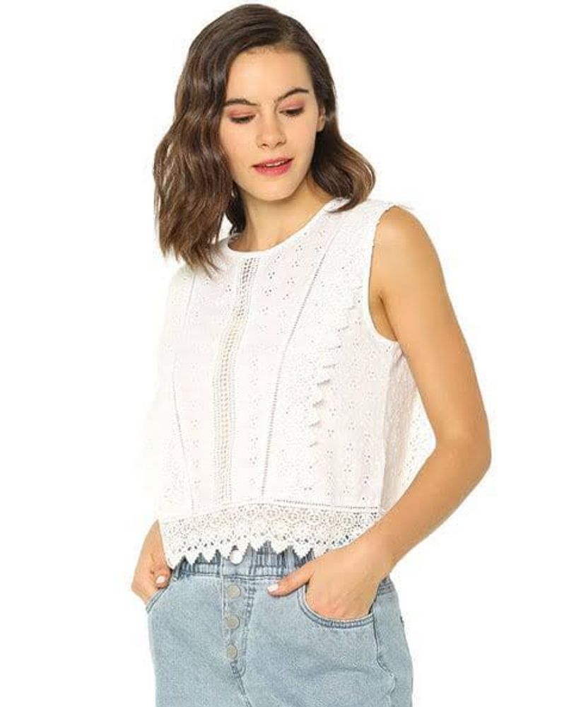 ONLY White Lace Top