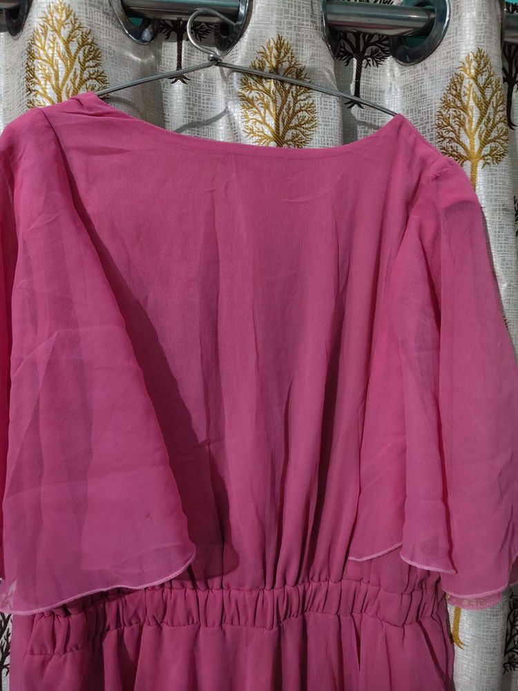 Chic Pink Layered Dress