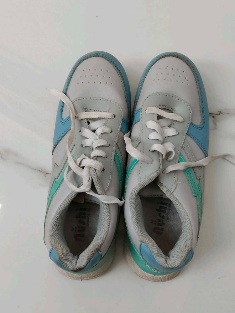 Stylish Gray &amp; Blue Sneakers
