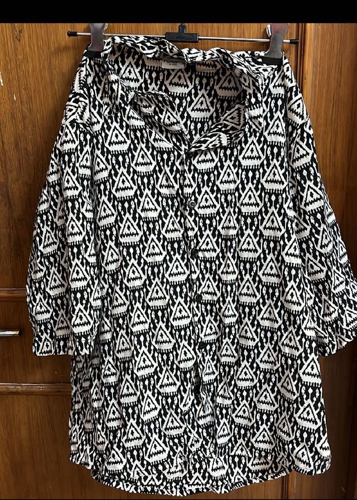 Stylish Black &amp; White Patterned cotton co ord