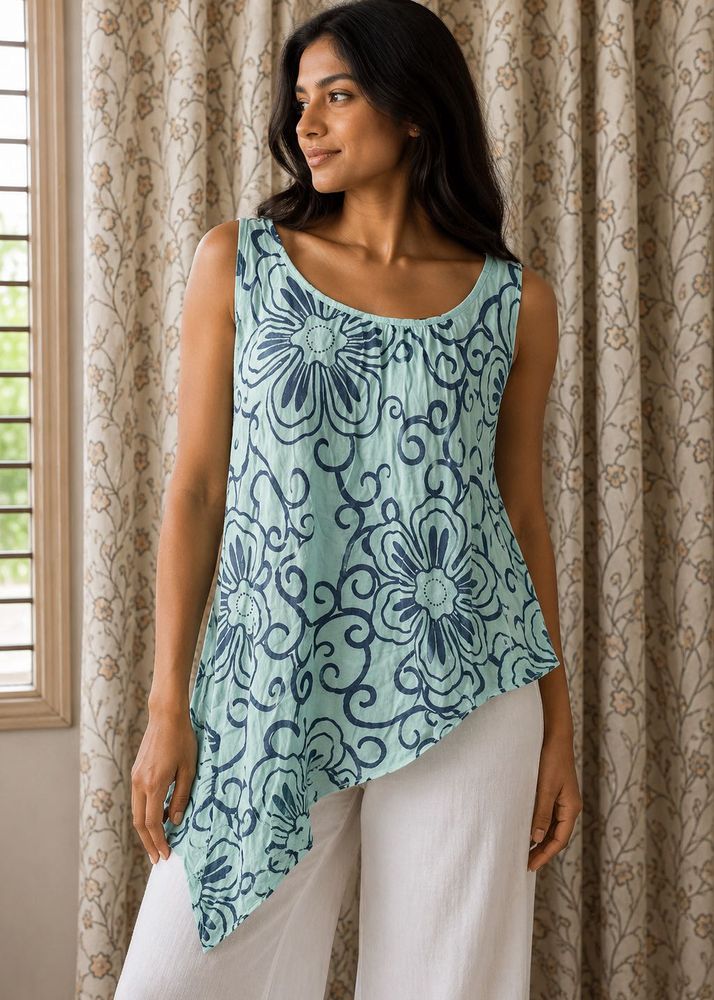 Lightweight Floral Print Tunic Top