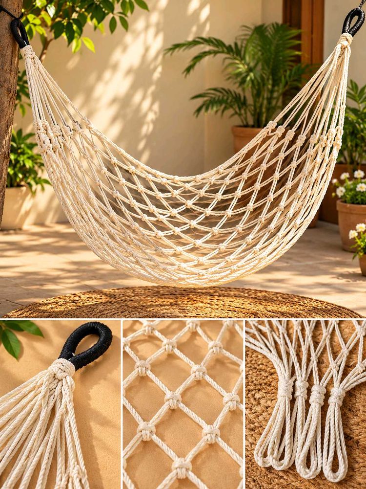Boho Macrame Hammock Chair