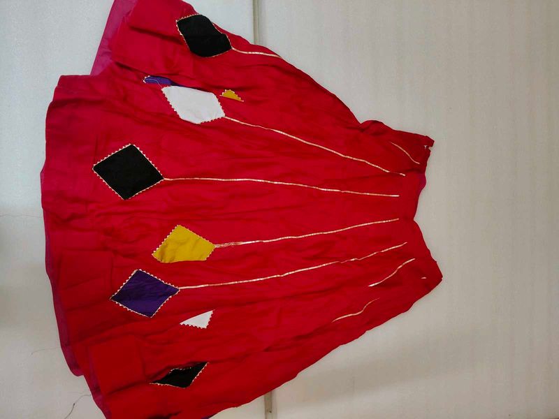 Vibrant Red Ethnic Skirt