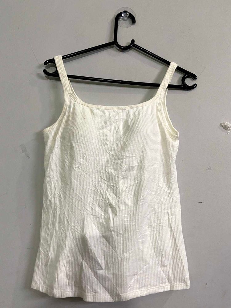 Cream Ribbed Knit camisole &amp; slips