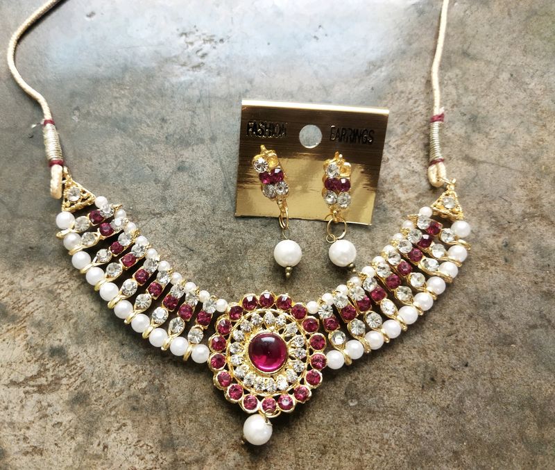 Chokar Set.  Jewellery Set.  Necklace With Earring.  Necklace Set