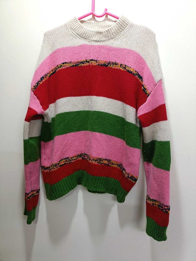 Multi Colour Hand Knitted Sweater