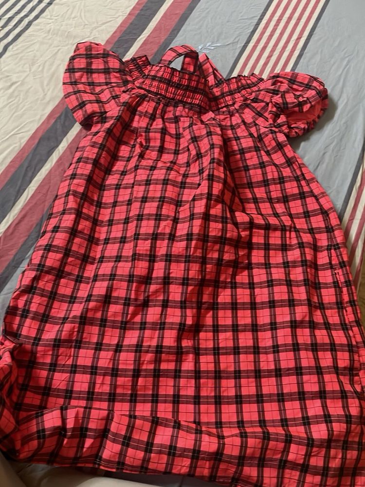 Red Plaid Dress