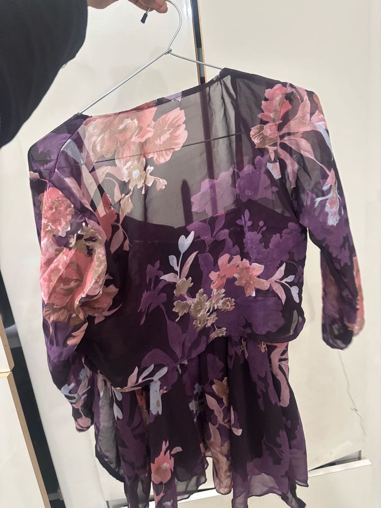 Floral Print Chiffon Dress