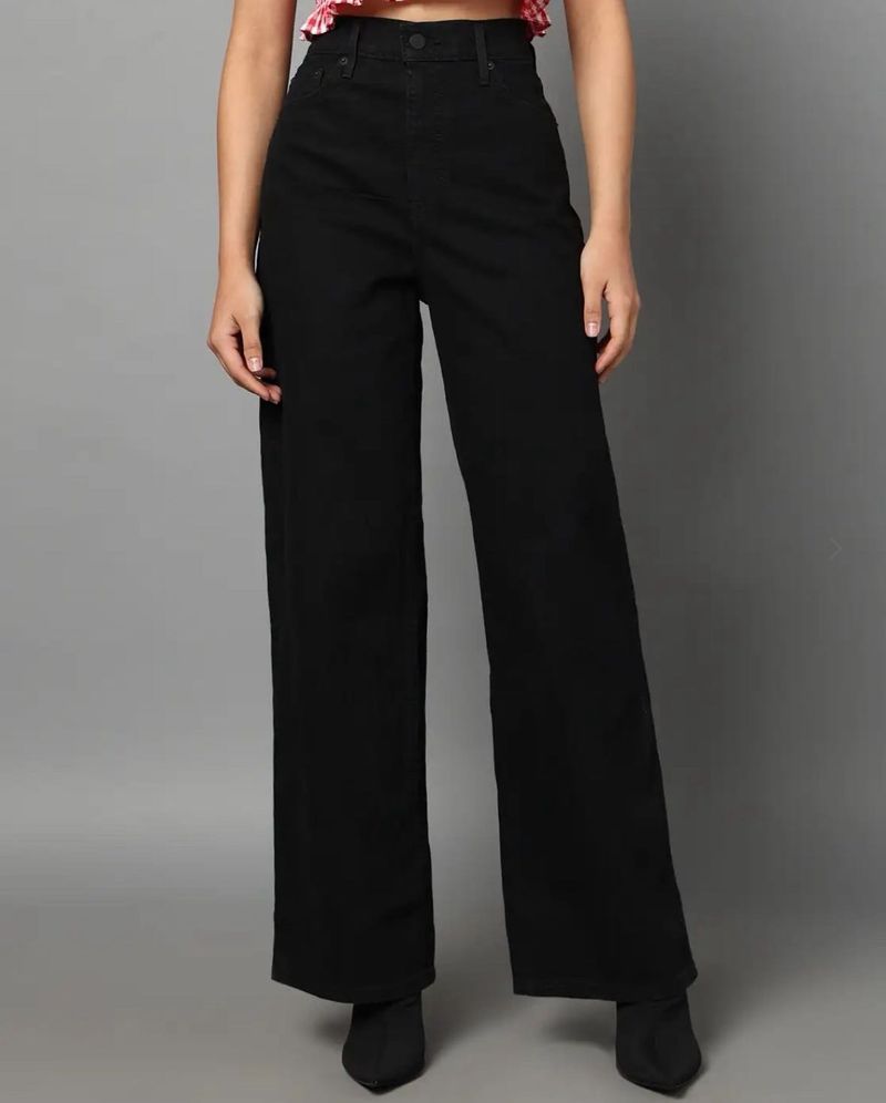 Levi's Black High Waist Wide Leg Jeans
