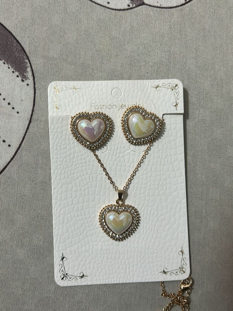 Heart Pendant &amp; Earring Set