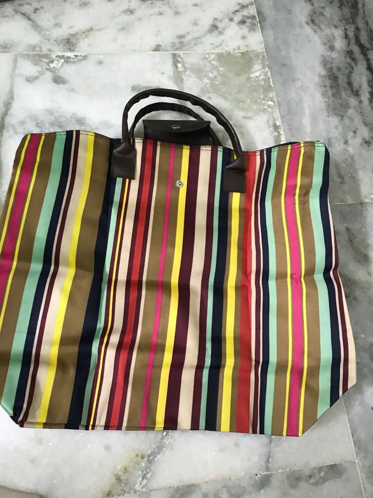 Colorful Striped Tote Bag