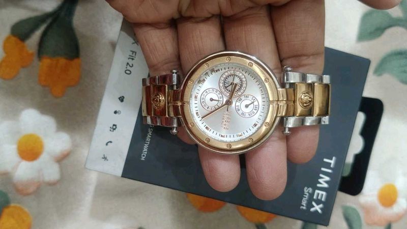 Timex Smart Watch Gold and Silver