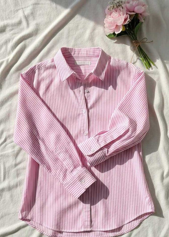Pink Striped Relaxed Fit Shirt