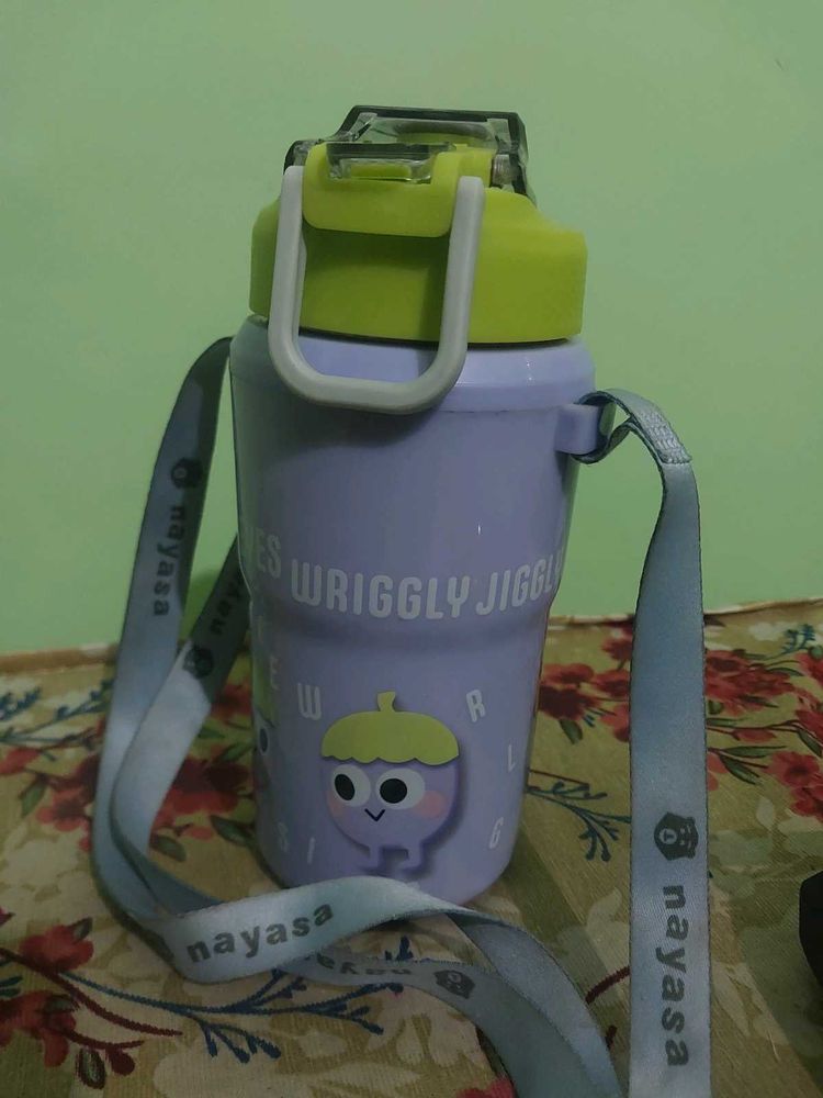 Cute Purple Water Bottle with Strap