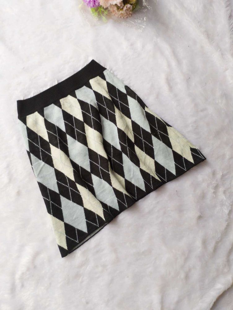 🩷Free Shipping Argyle Knit Mini Skirt🩷
