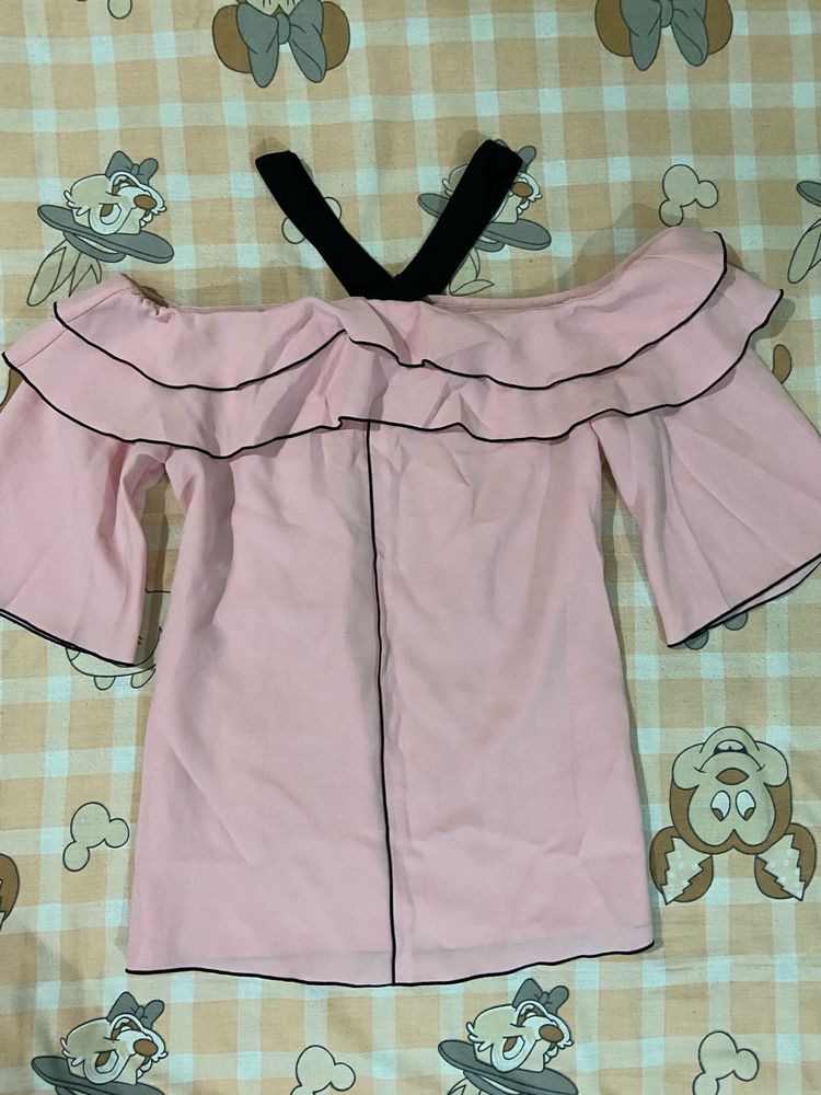 pink off shoulder top