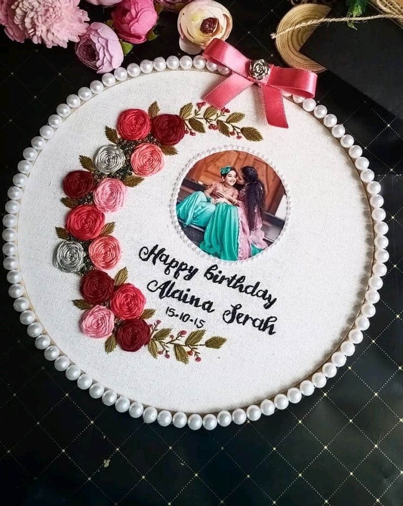 Hand Embroidered Photo Hoop
