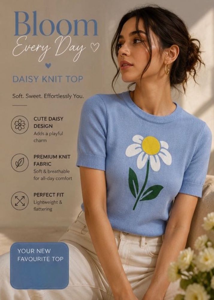 Cute Daisy Knit Top