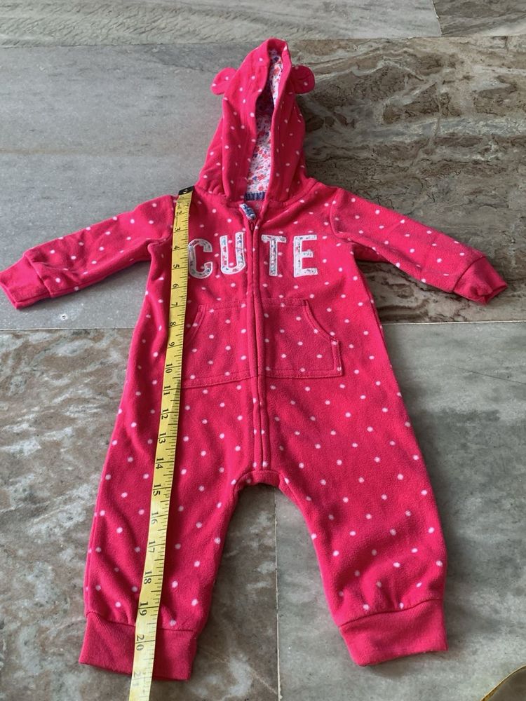 Cute Pink Polka Dot Sleepsuit