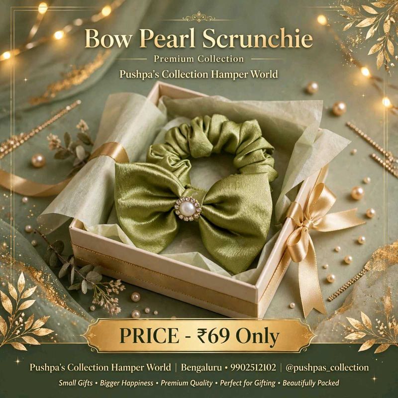 Elegant Bow Pearl Scrunchie