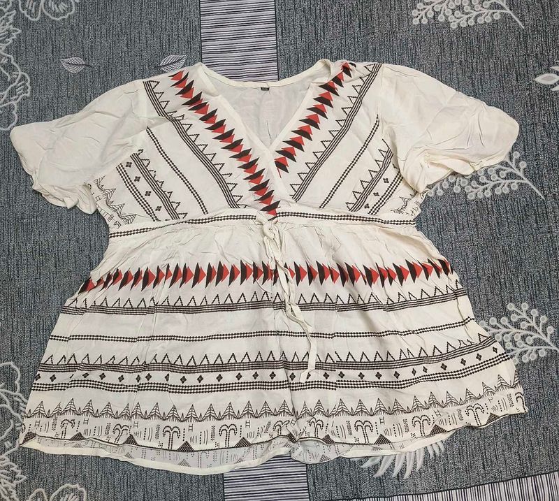 Boho Style Embroidered V-Neck Tunic
