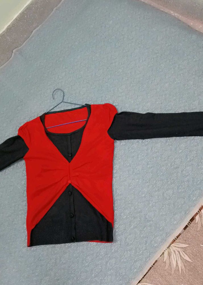Red and Black Cardigan