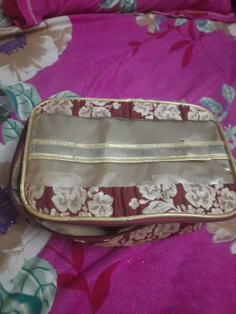 Embroidered Floral Pouch