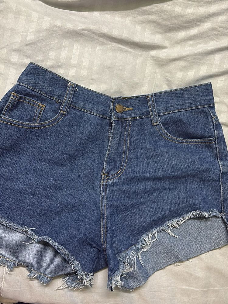 Distressed Denim Shorts