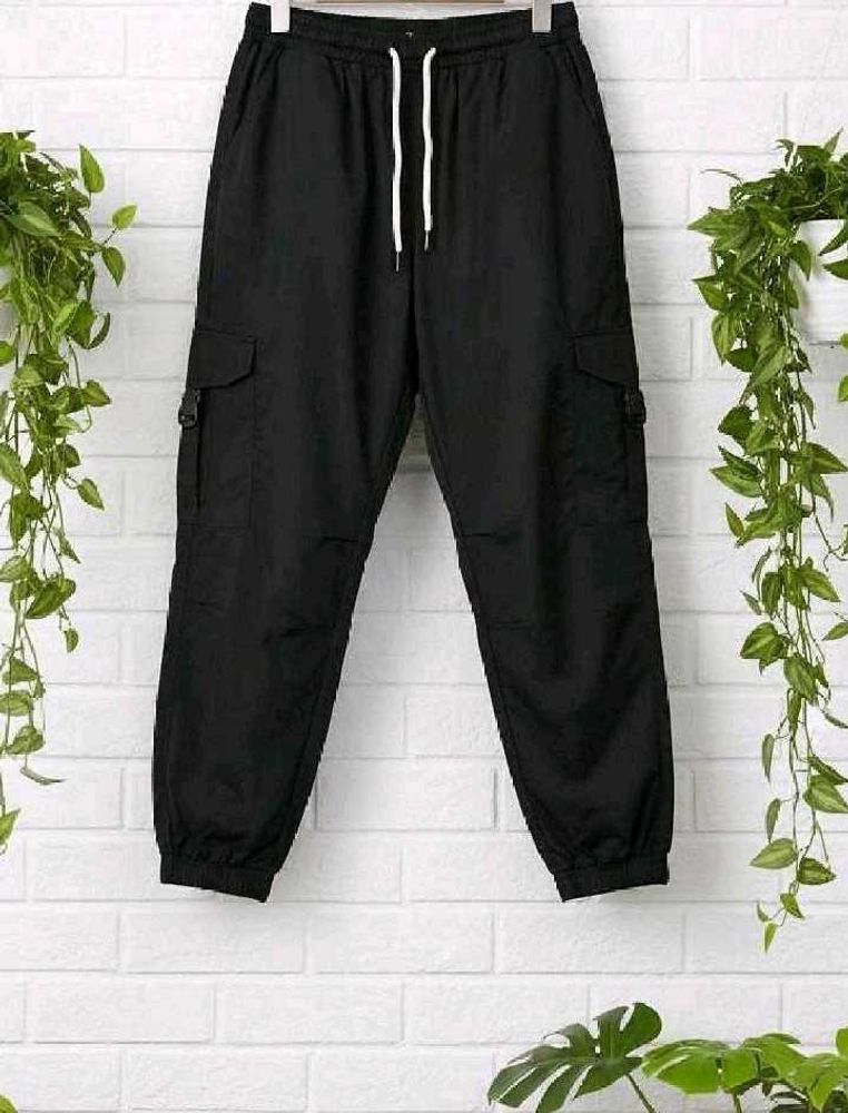 Black Cargo Jogger Pants