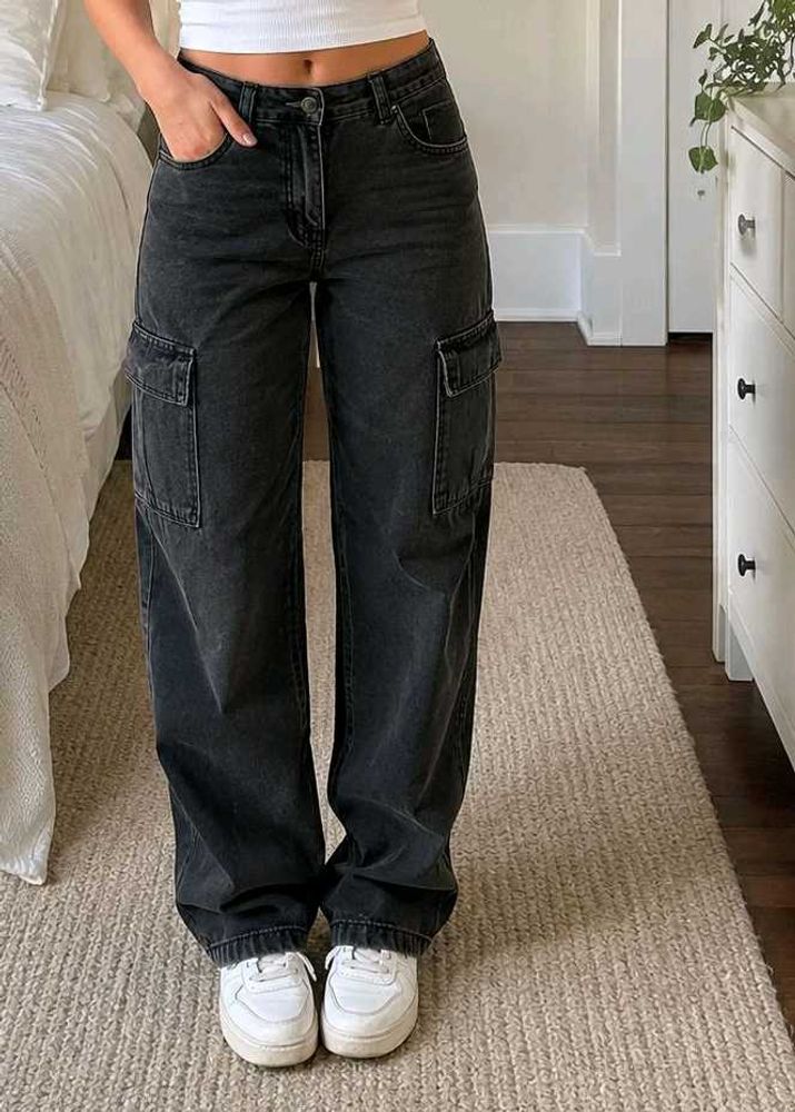 Y2K Black Cargo Denim Jeans