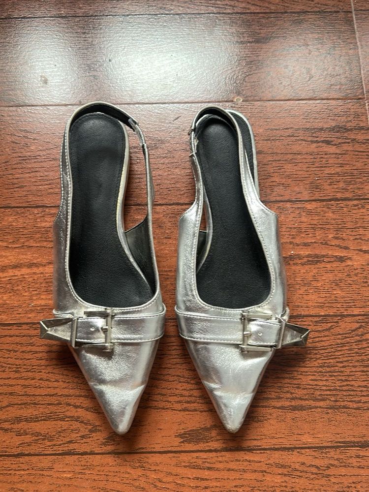 Silver Slingback ballet