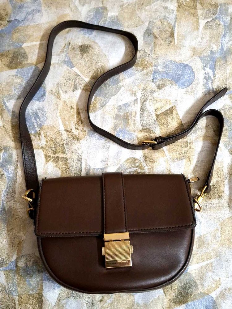 Dark Chocolate Imported Leather Sling