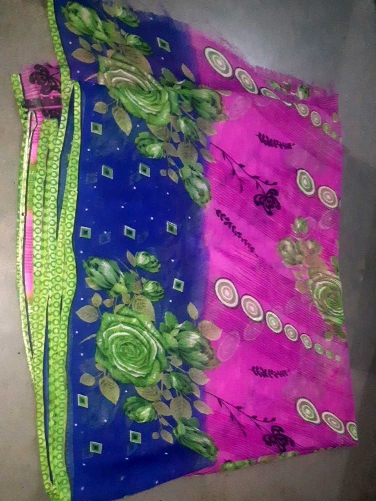 Vibrant Floral Print Saree