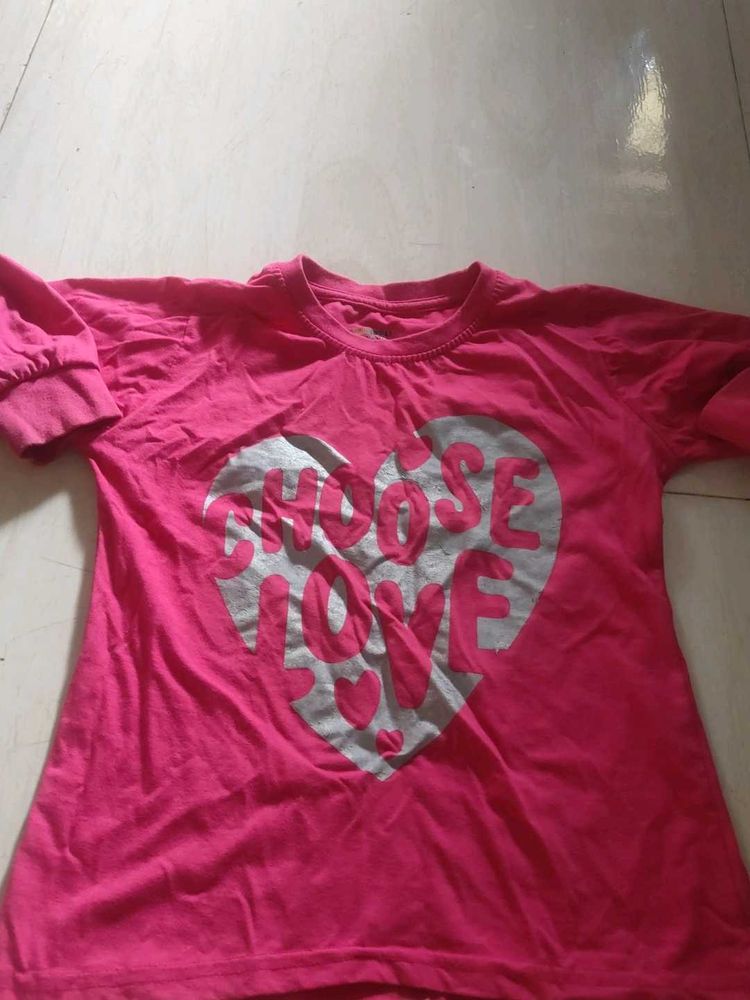 Pink 'Choose Love' Graphic T-Shirt kids set