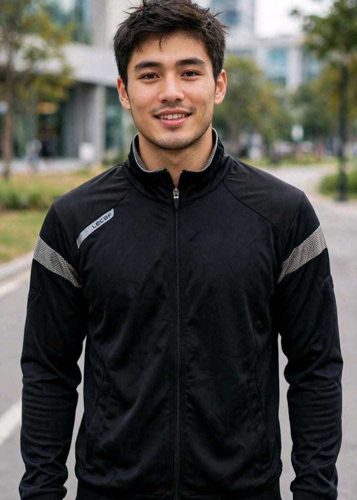 Lecaf Vtg Black zip up jacket!!!