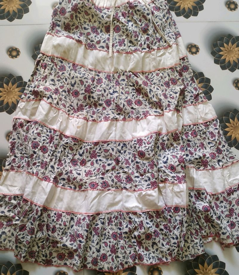 Flared White Skirt