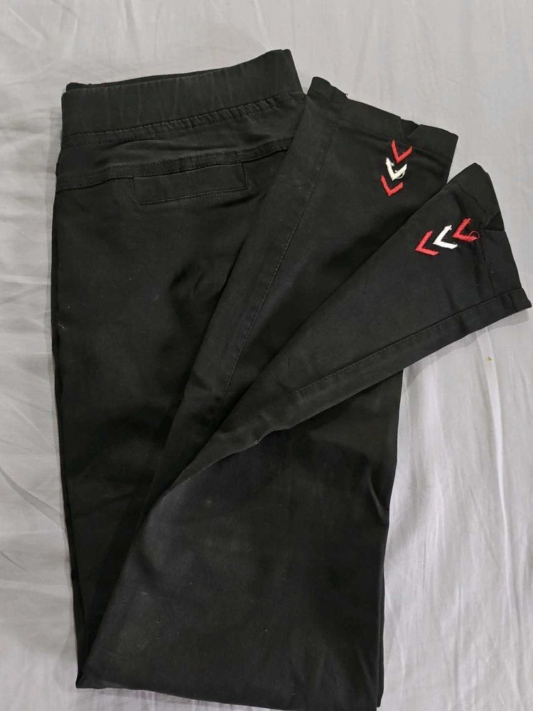 Black Embroidered Pants