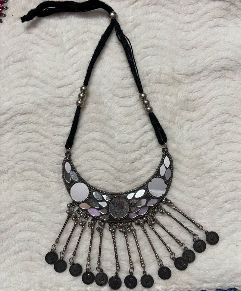 Bohemian Mirror &amp; Coin Necklace