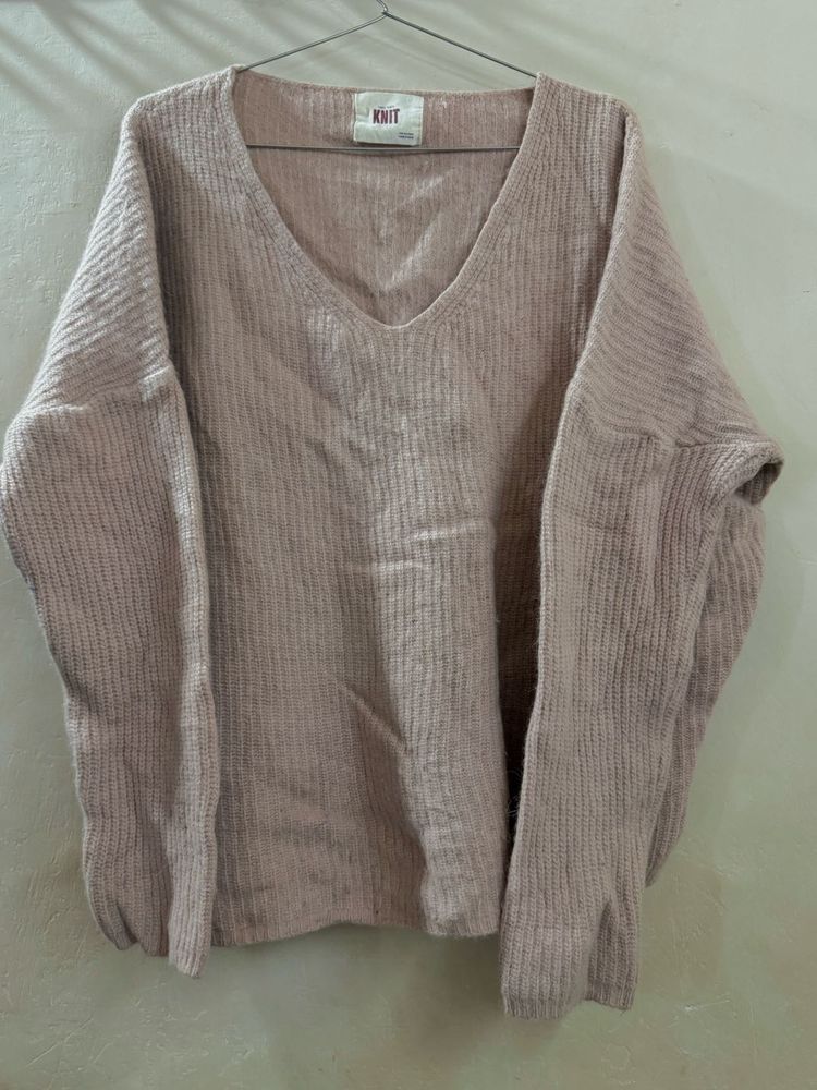 Cozy V-Neck Ribbed Knit Sweater