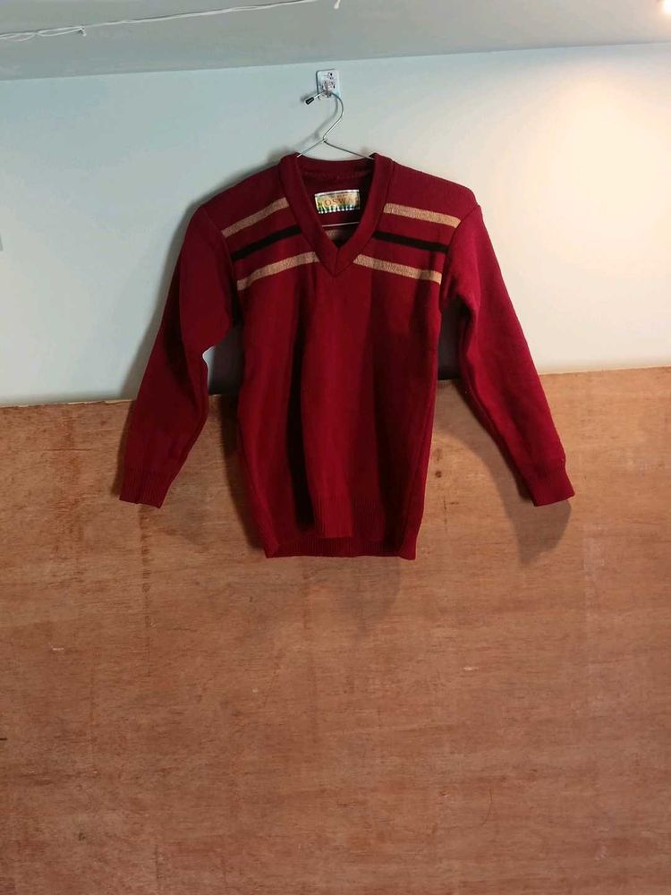 Burgundy Striped Sweater