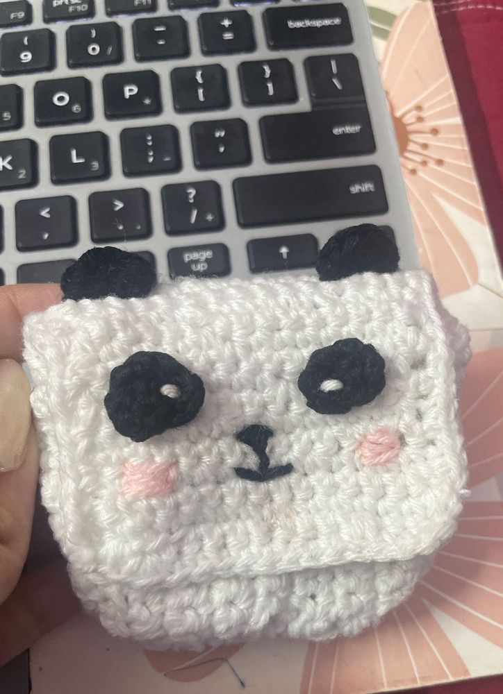 Cute Crochet Panda Accessory Bag